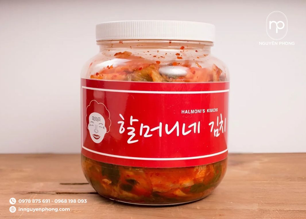 mẫu tem nhãn kim chi đơn giản
